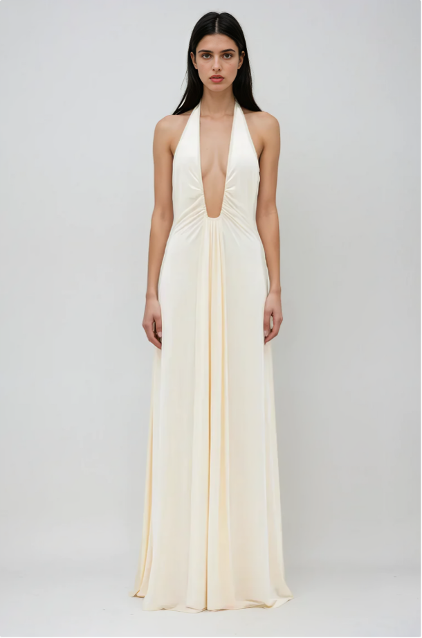 Albergaria™ | Elegante Vestido Largo de Cupro